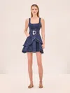 Alexis Macey Mini Dress In Denim In Blue