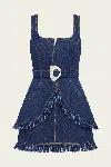 Alexis Macey Mini Dress In Denim In Blue
