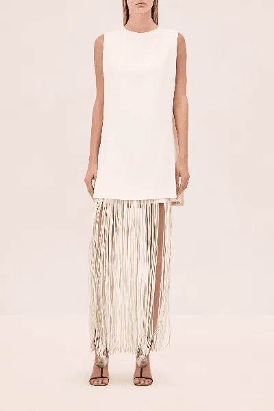 Alexis Mackenzie Removable Fringe Dress In White