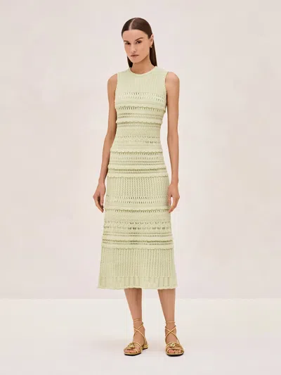 Alexis Madie Knit Cotton Midi Dress In Green