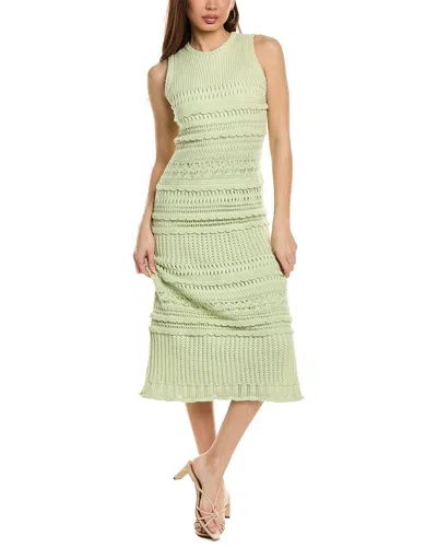 Alexis Madie Knit Cotton Midi Dress In Green