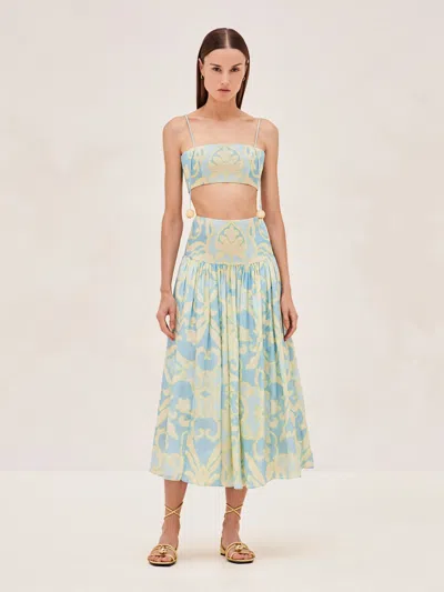 Alexis Maeve Skirt In Blue Vine