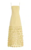 Alexis Magdalena Floral-appliquéd Cotton-blend Maxi Dress In Yellow