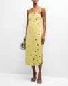 Alexis Malia Grommet-detailed Cotton Midi Dress In Yellow