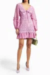 Alexis Malicha Crocheted Lace And Fil Coupé Georgette Mini Dress In Purple In Pink