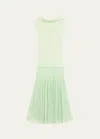 ALEXIS MARCE OFF-THE-SHOULDER PLEATED KNIT MAXI DRESS