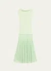 Alexis Marce Off-the-shoulder Pleated Knit Maxi Dress In Mint
