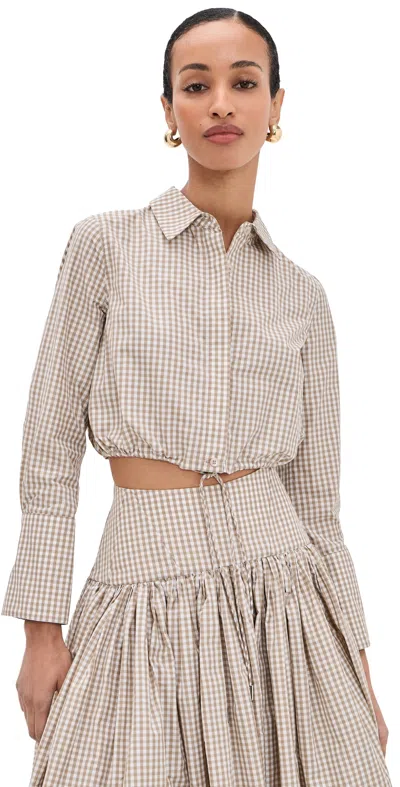 Alexis Mazi Top Tan/white In Multi