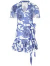 Alexis Melba Floral Mini Wrap Dress In Blue