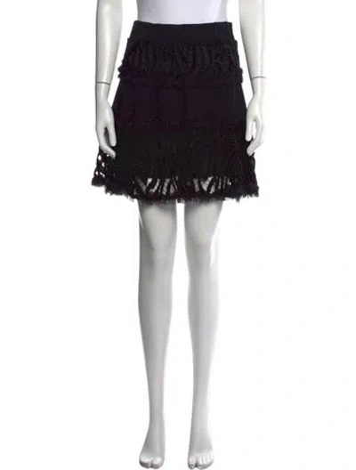 Pre-owned Alexis Mesh Accents Mini Skirt In Black
