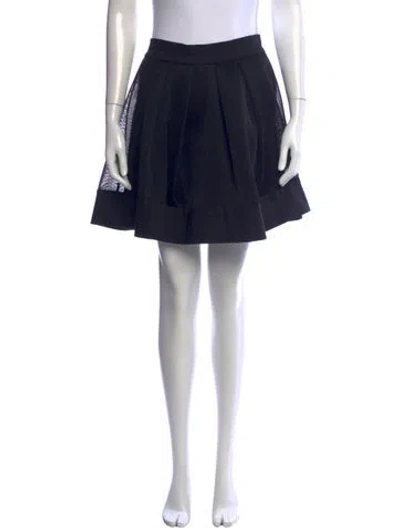 Pre-owned Alexis Mesh Accents Mini Skirt In Blue