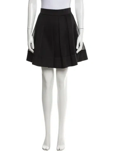 Pre-owned Alexis Mesh Accents Mini Skirt In Gray