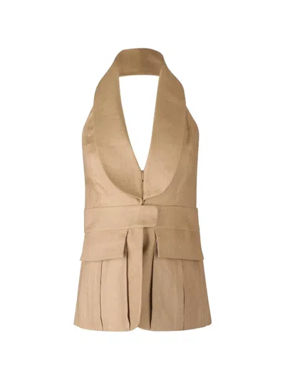 Alexis Micoli Halterneck Top In Brown