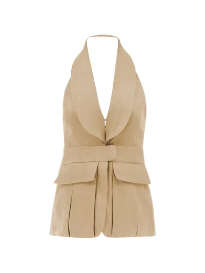 Alexis Micoli Sleeveless Vest In Neutral