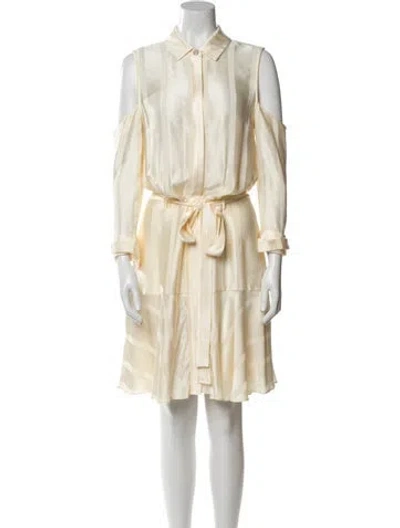 Pre-owned Alexis Midi Length Dress In Neutral