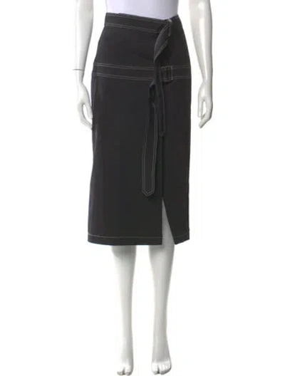 Pre-owned Alexis Midi Length Skirt In Black