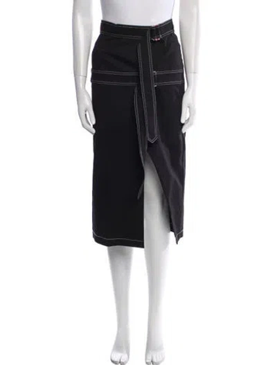Pre-owned Alexis Midi Length Skirt In Black