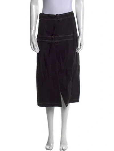 Pre-owned Alexis Midi Length Skirt In Black
