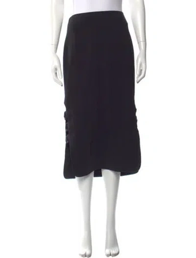 Pre-owned Alexis Midi Length Skirt In Black