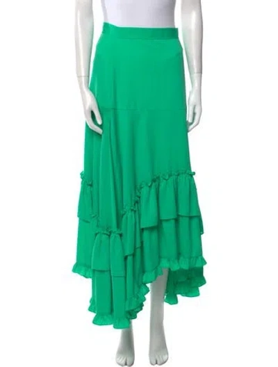 Pre-owned Alexis Midi Length Skirt In Green