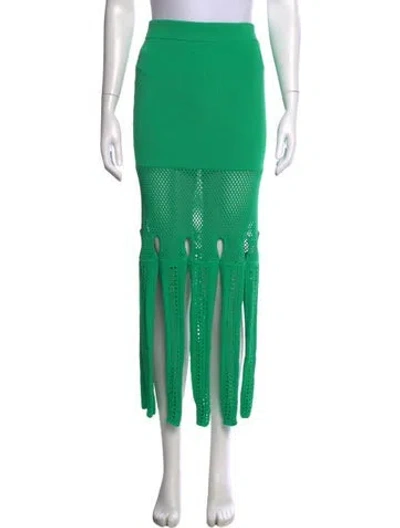 Pre-owned Alexis Midi Length Skirt In Green