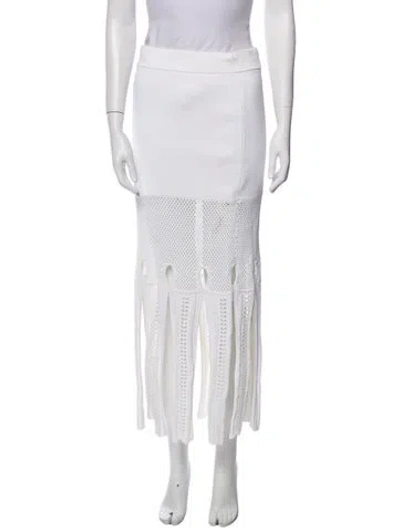 Pre-owned Alexis Midi Length Skirt In White