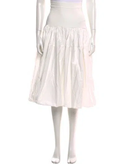 Pre-owned Alexis Midi Length Skirt In White