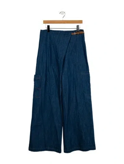 Pre-owned Alexis Mid-rise Wide Leg Jeans In Blue