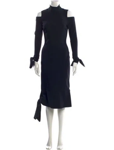 Pre-owned Alexis Mock Neck Long Dress In Black