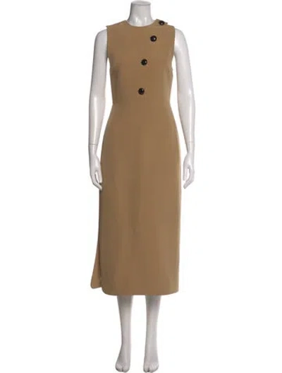 Pre-owned Alexis Mock Neck Long Dress In Neutral