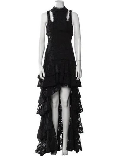 Pre-owned Alexis Mock Neck Long Dress W/ Tags In Black