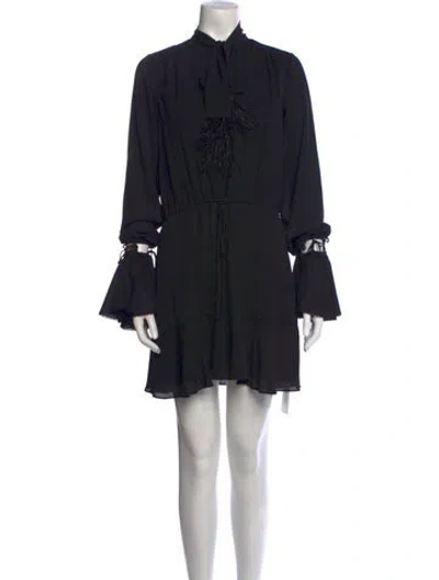 Pre-owned Alexis Mock Neck Mini Dress In Black
