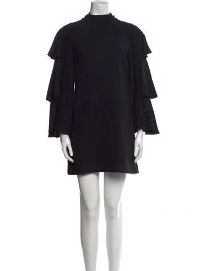 Pre-owned Alexis Mock Neck Mini Dress In Black