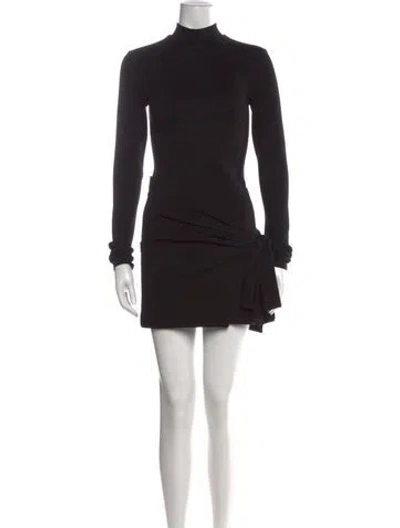 Pre-owned Alexis Mock Neck Mini Dress In Black