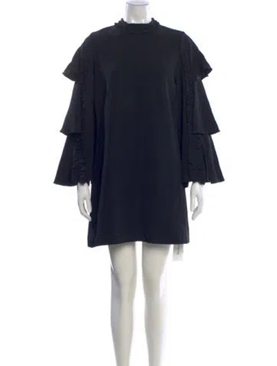 Pre-owned Alexis Mock Neck Mini Dress In Blue