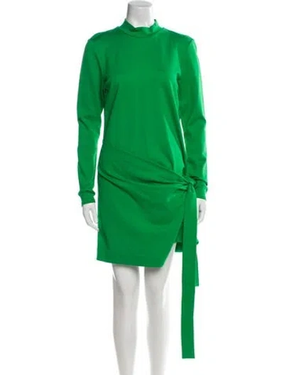 Pre-owned Alexis Mock Neck Mini Dress In Green