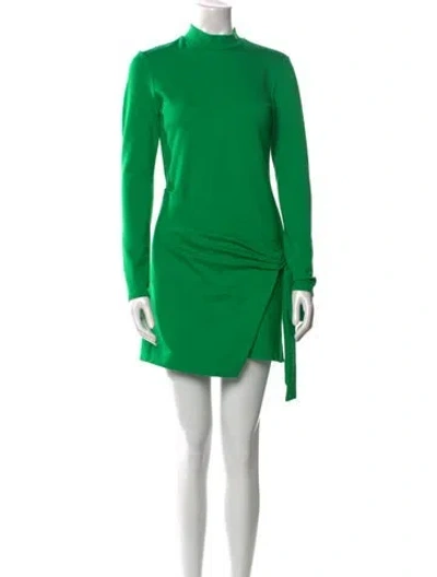 Pre-owned Alexis Mock Neck Mini Dress In Green