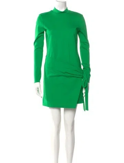 Pre-owned Alexis Mock Neck Mini Dress In Green