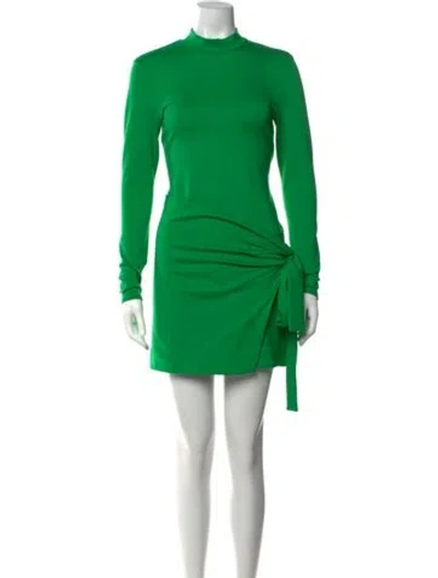 Pre-owned Alexis Mock Neck Mini Dress In Green