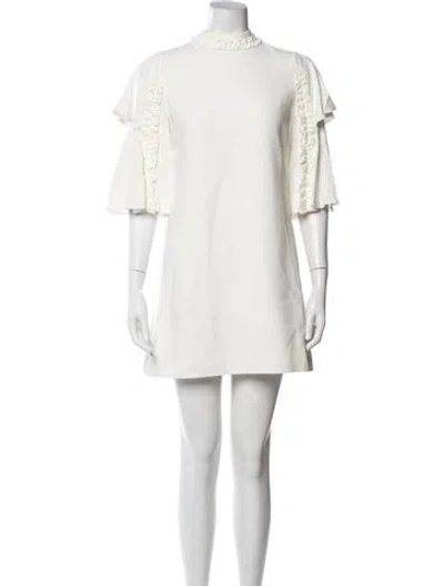 Pre-owned Alexis Mock Neck Mini Dress In Neutral