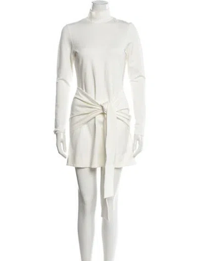 Pre-owned Alexis Mock Neck Mini Dress In Neutral