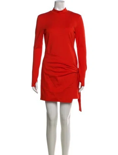 Pre-owned Alexis Mock Neck Mini Dress In Orange