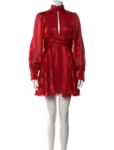 Pre-owned Alexis Mock Neck Mini Dress W/ Tags In Red