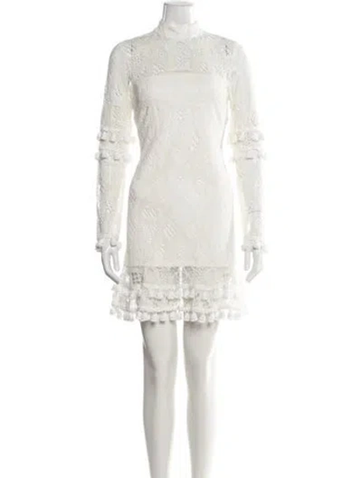 Pre-owned Alexis Mock Neck Mini Dress In White