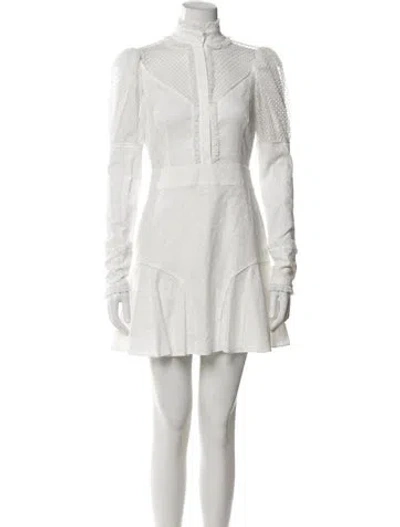 Pre-owned Alexis Mock Neck Mini Dress In White