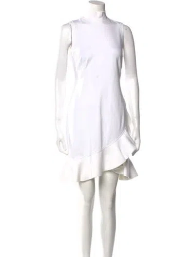 Pre-owned Alexis Mock Neck Mini Dress In White