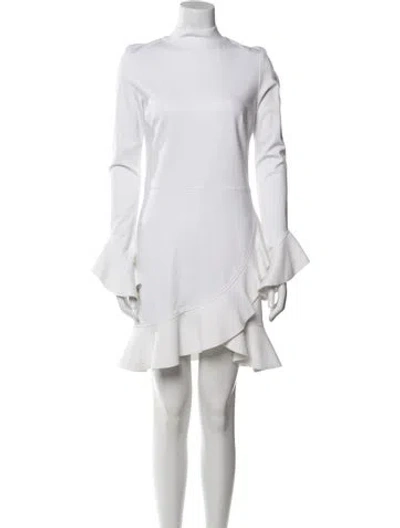 Pre-owned Alexis Mock Neck Mini Dress In White