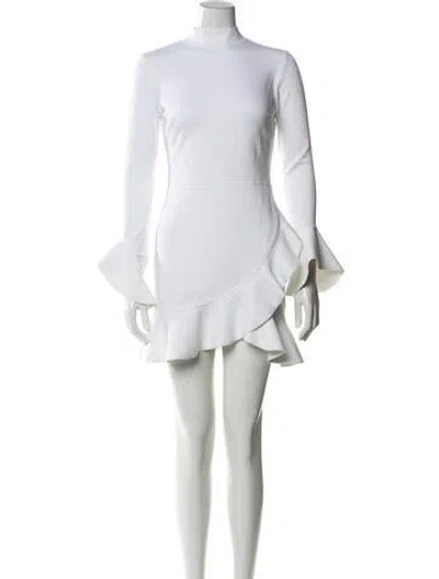 Pre-owned Alexis Mock Neck Mini Dress In White