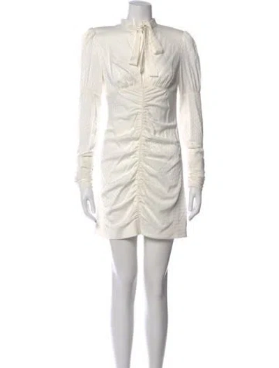 Pre-owned Alexis Mock Neck Mini Dress In White