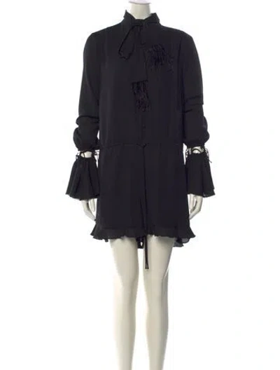 Pre-owned Alexis Mock Neck Romper In Black